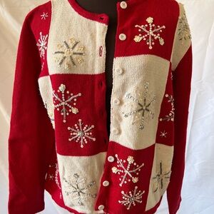 Vintage, beaded, button down cardigan. In good condition.